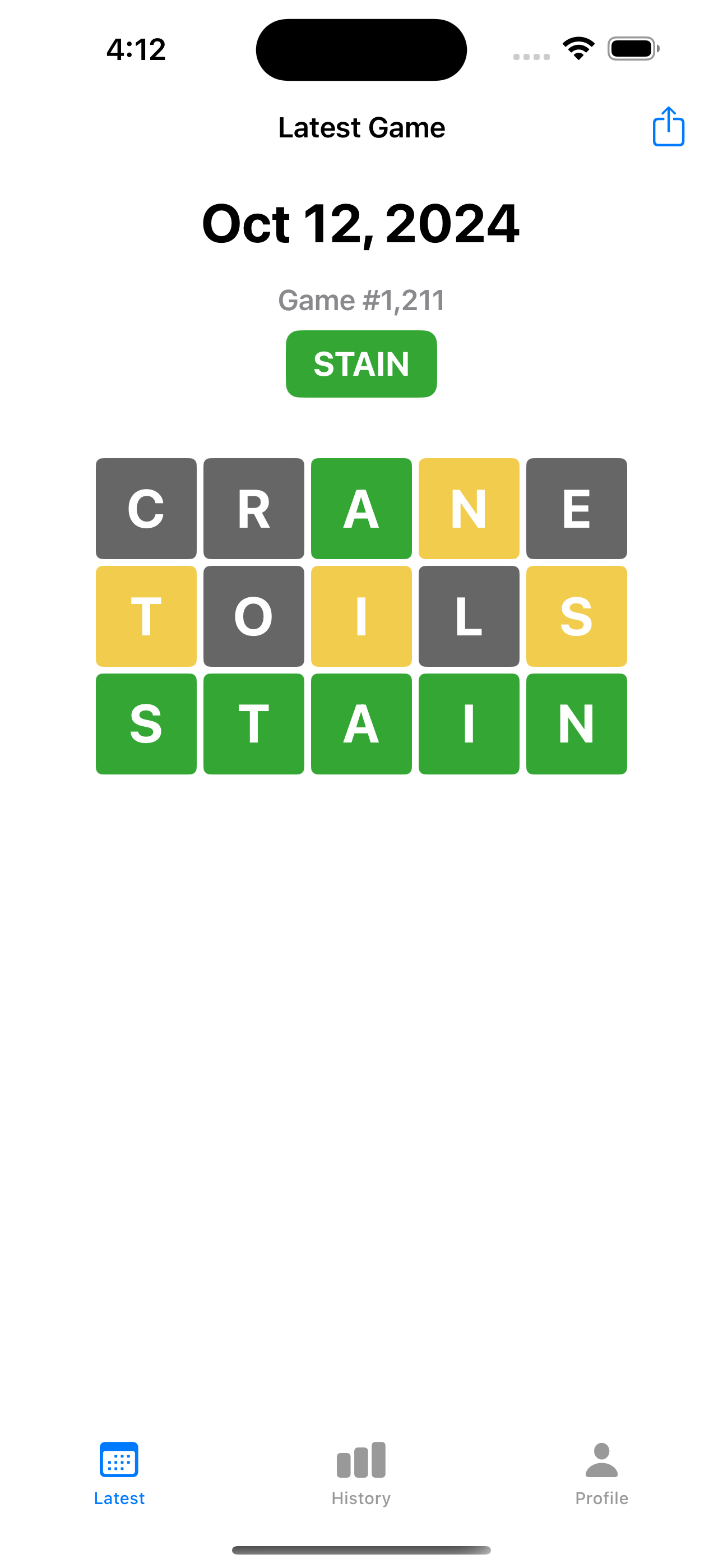 Wordle With Friends - Finished Game